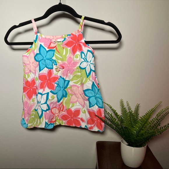 🪴3/$15 Gymboree tropical flower tank with bow - Picture 7 of 7